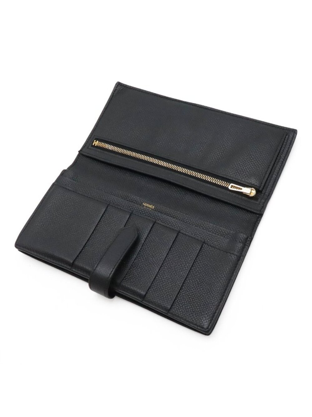 Hermes Bearn Souffle Bifold Wallet Veau Epsom Black Gold - Picture 4 of 9